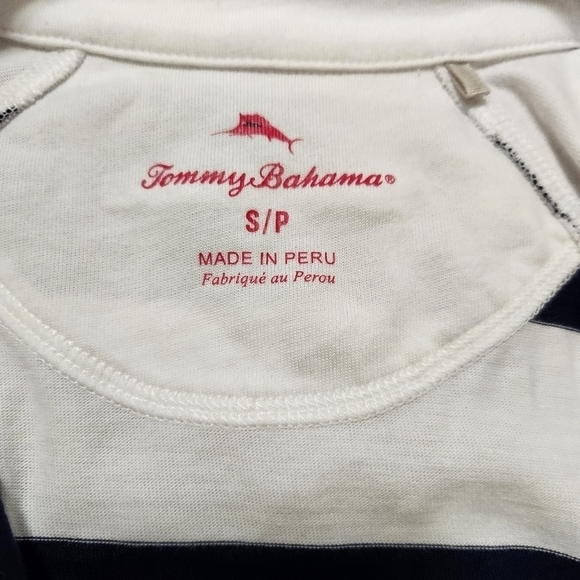 Tommy Bahama Quarter Zip Striped Dress Long Sleeve Moc Neck, sz S - Picture 6 of 9